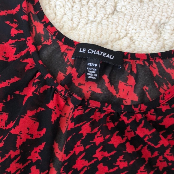 Le Château black & red blouse, size XS - Picture 3 of 5